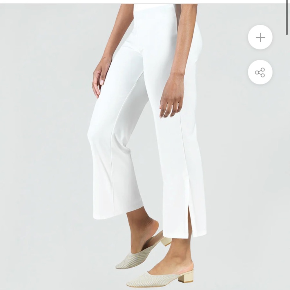 Clara Sunwoo Size X- Small White Signature Side Slit Ankle Pant